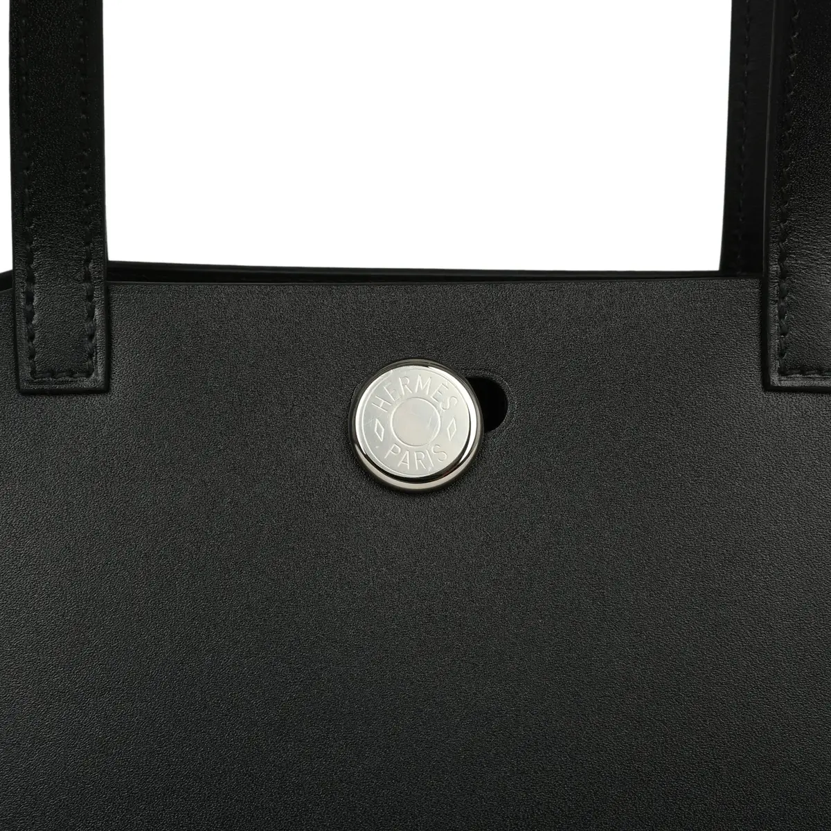 HERMÈS Hermes Tablier Sellier Black Vache Hunter, Swift, Vert Loden Toile Militaire Canvas Palladium Hardware | Thumbnail 7 HERMÈS Hermes Tablier Sellier Black Vache Hunter, Swift, Vert Loden Toile Militaire Canvas Palladium Hardware | Thumbnail 7
