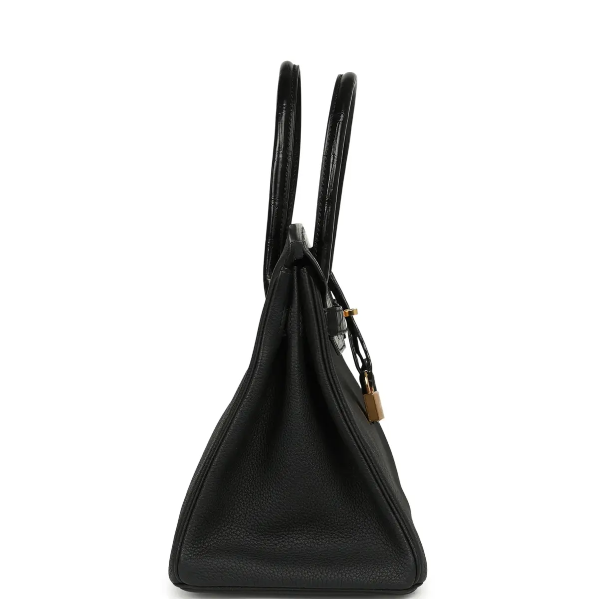 HERMÈS Pre-owned Hermes Birkin 30 Black Togo, Matte Alligator Touch Rose Gold Hardware | Thumbnail 3 HERMÈS Pre-owned Hermes Birkin 30 Black Togo, Matte Alligator Touch Rose Gold Hardware | Thumbnail 3