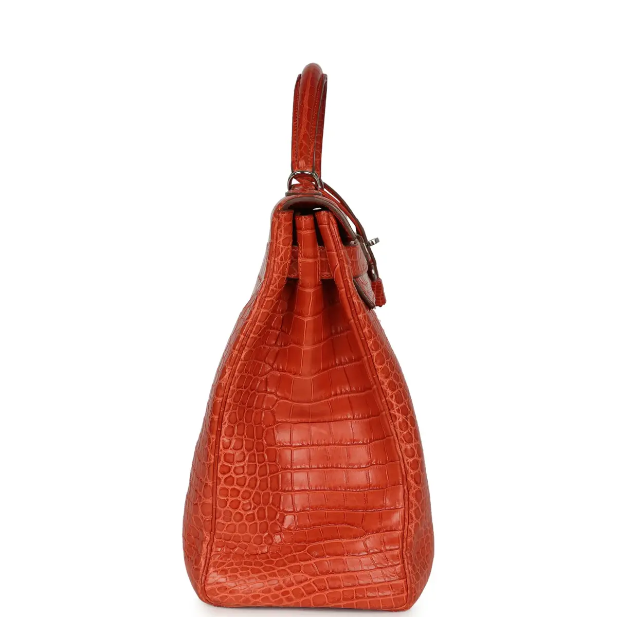 HERMÈS Pre-owned Hermes Kelly Retourne 40 Sanguine Matte Porosus Crocodile Palladium Hardware | Thumbnail 3 HERMÈS Pre-owned Hermes Kelly Retourne 40 Sanguine Matte Porosus Crocodile Palladium Hardware | Thumbnail 3