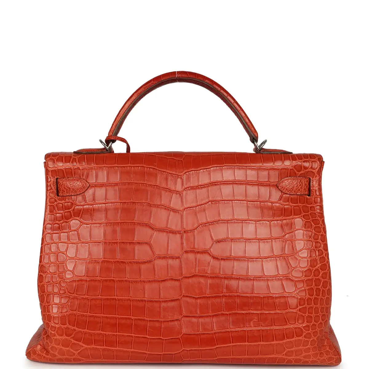 HERMÈS Pre-owned Hermes Kelly Retourne 40 Sanguine Matte Porosus Crocodile Palladium Hardware | Thumbnail 4 HERMÈS Pre-owned Hermes Kelly Retourne 40 Sanguine Matte Porosus Crocodile Palladium Hardware | Thumbnail 4