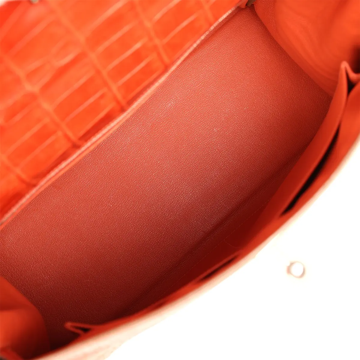 HERMÈS Pre-owned Hermes Kelly Retourne 40 Sanguine Matte Porosus Crocodile Palladium Hardware | Thumbnail 8 HERMÈS Pre-owned Hermes Kelly Retourne 40 Sanguine Matte Porosus Crocodile Palladium Hardware | Thumbnail 8