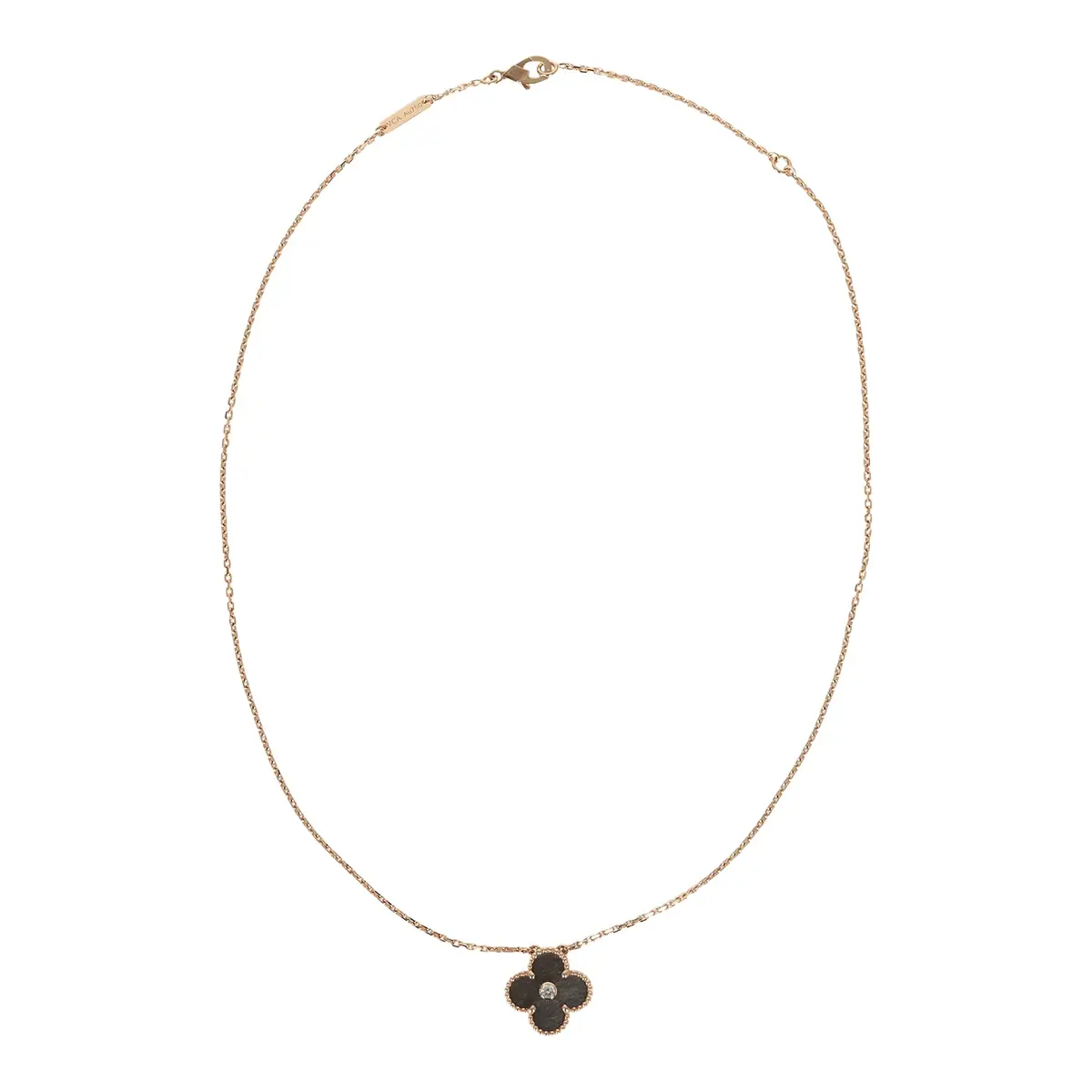Van Cleef & Arpels Pre-owned Van Cleef & Arpels 2023 Holiday Vintage Alhambra Pendant Necklace Silver Obsidian White Diamond Rose Gold | Thumbnail 8 Van Cleef & Arpels Pre-owned Van Cleef & Arpels 2023 Holiday Vintage Alhambra Pendant Necklace Silver Obsidian White Diamond Rose Gold | Thumbnail 8