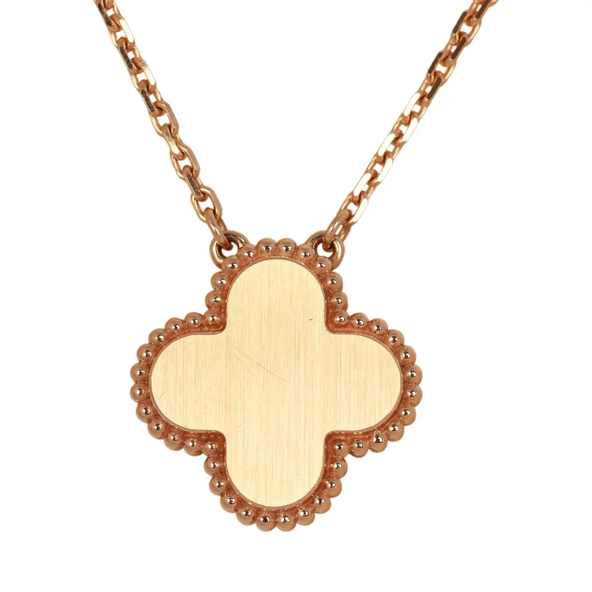 Van Cleef & Arpels Pre-owned Van Cleef & Arpels 2025 Holiday Vintage Alhambra Pendant Necklace Pink Mother Of Pearl 18K Rose Gold & Diamonds | Thumbnail 4