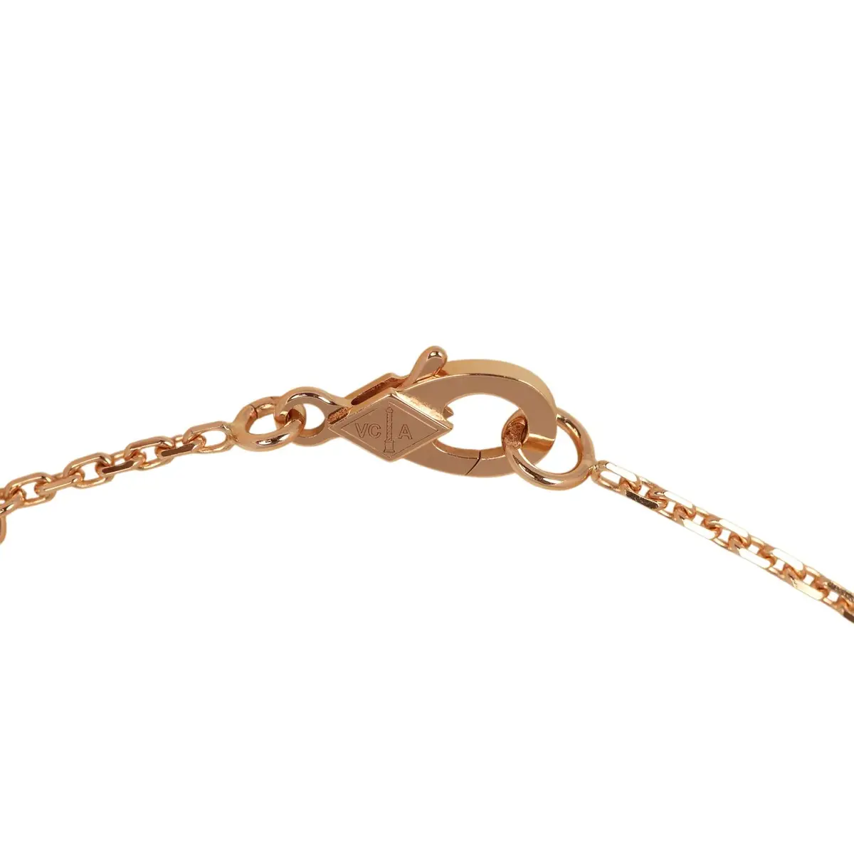 Van Cleef & Arpels Pre-owned Van Cleef & Arpels 2025 Holiday Vintage Alhambra Pendant Necklace Pink Mother Of Pearl 18K Rose Gold & Diamonds | Thumbnail 6