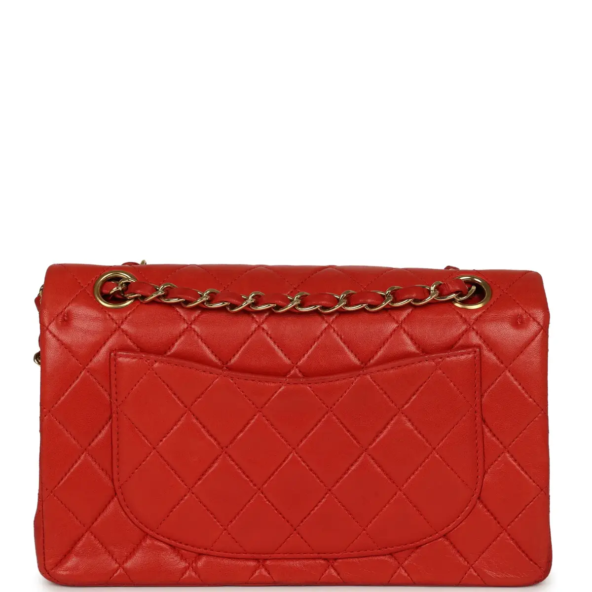 Chanel Vintage Chanel Small Classic Double Flap Bag Red Lambskin Gold Hardware | Thumbnail 4 Chanel Vintage Chanel Small Classic Double Flap Bag Red Lambskin Gold Hardware | Thumbnail 4