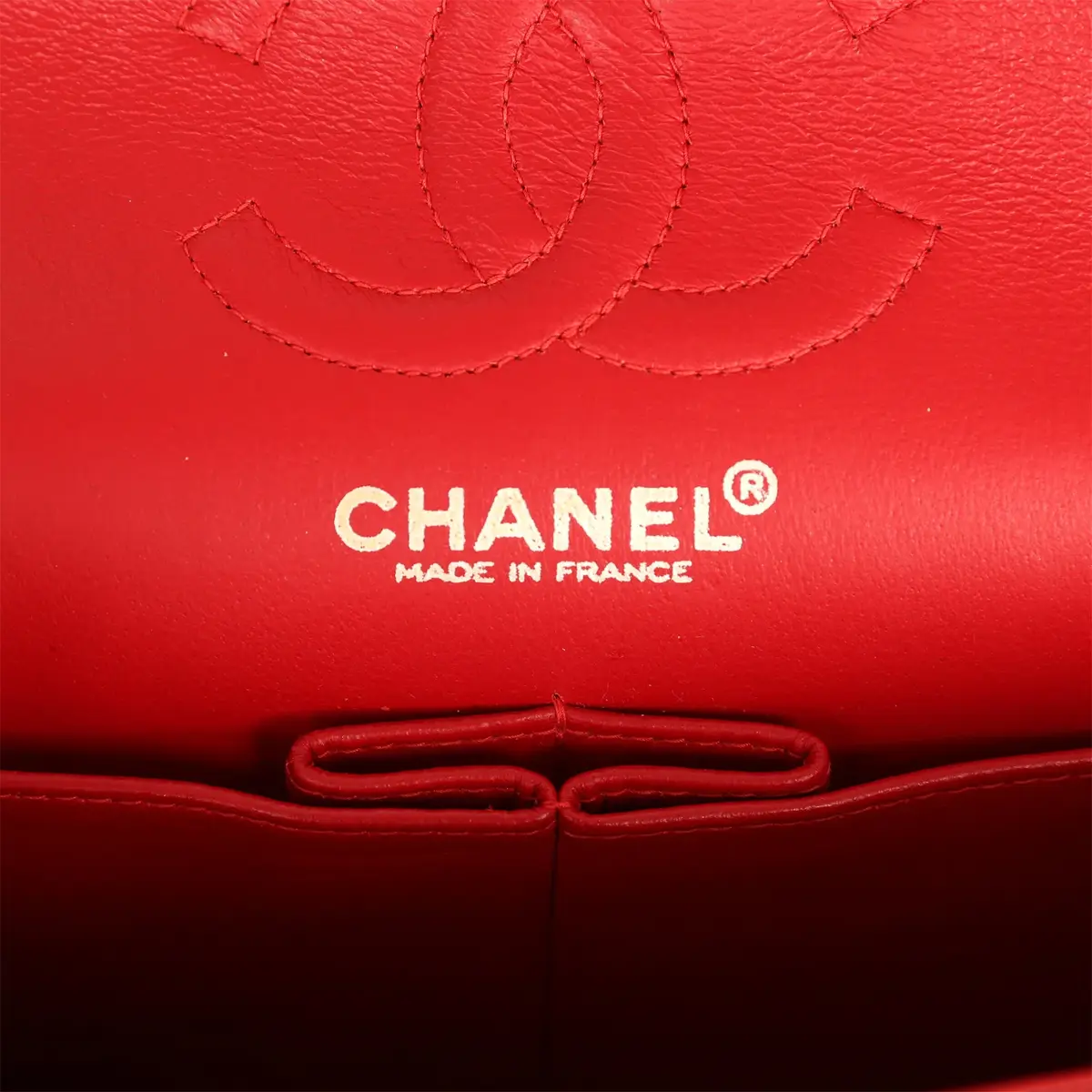 Chanel Vintage Chanel Small Classic Double Flap Bag Red Lambskin Gold Hardware | Thumbnail 9 Chanel Vintage Chanel Small Classic Double Flap Bag Red Lambskin Gold Hardware | Thumbnail 9