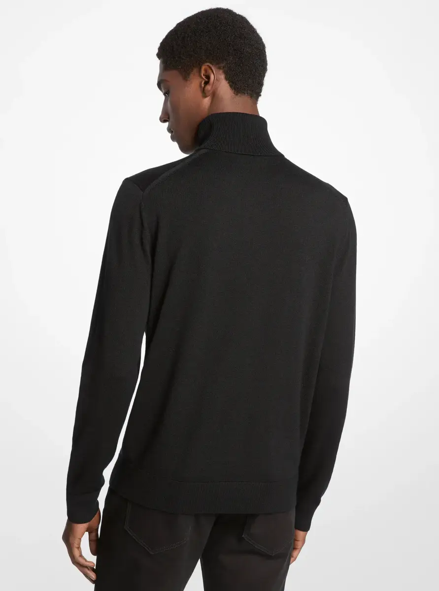 Michael Kors Collection Wool Turtleneck Sweater in Black | Thumbnail 2
