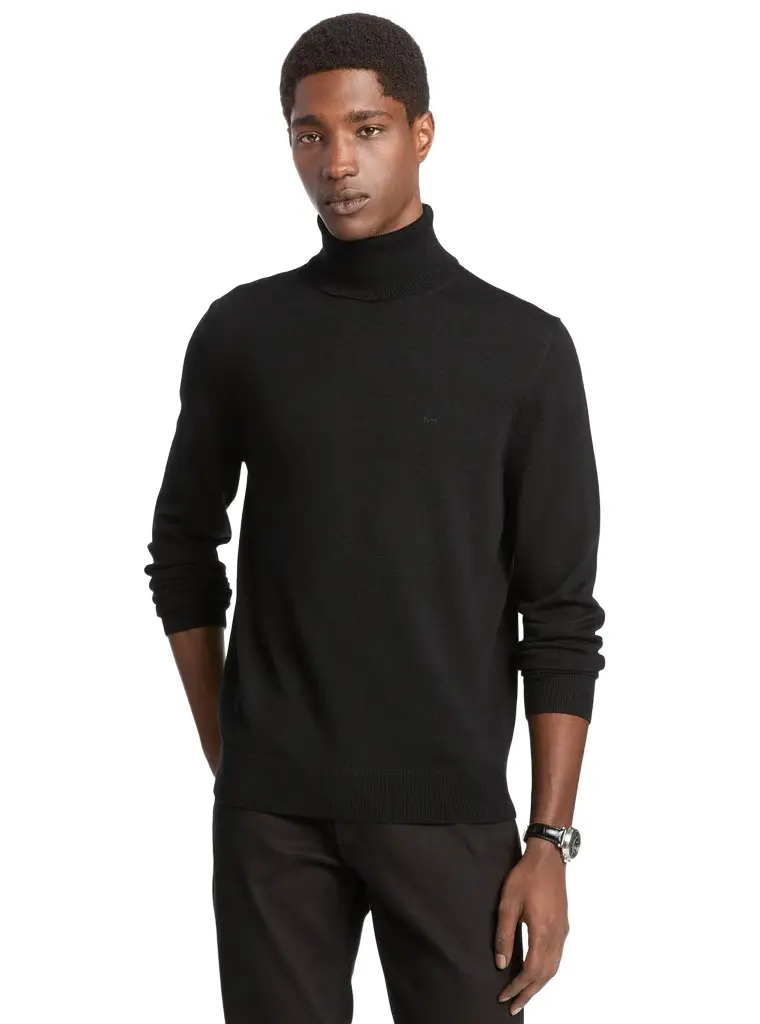 Michael Kors Collection Wool Turtleneck Sweater in Black