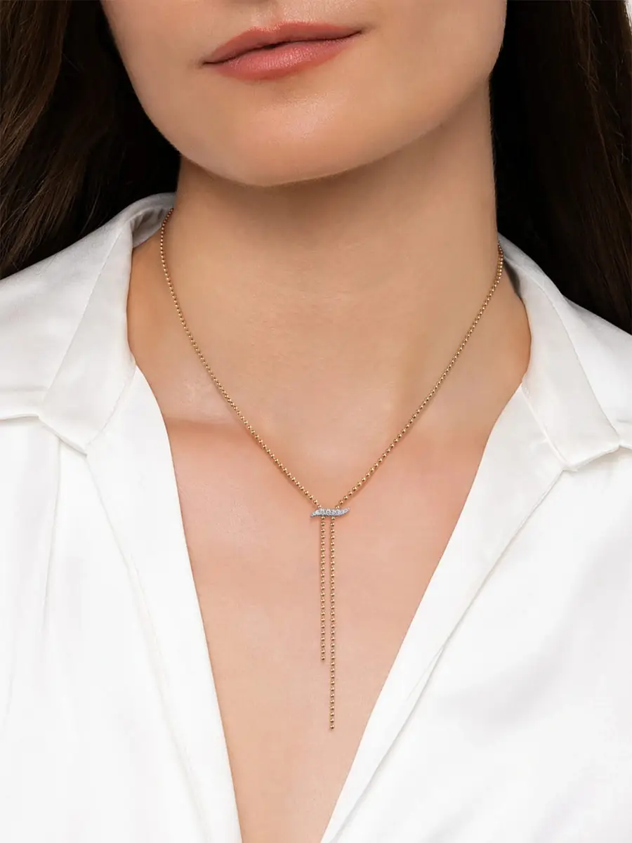 Gabriel & Co Women's Two-Tone 14K Gold & 0.41 TCW Diamond Lariat Necklace | Thumbnail 2 Gabriel & Co Women's Two-Tone 14K Gold & 0.41 TCW Diamond Lariat Necklace | Thumbnail 2