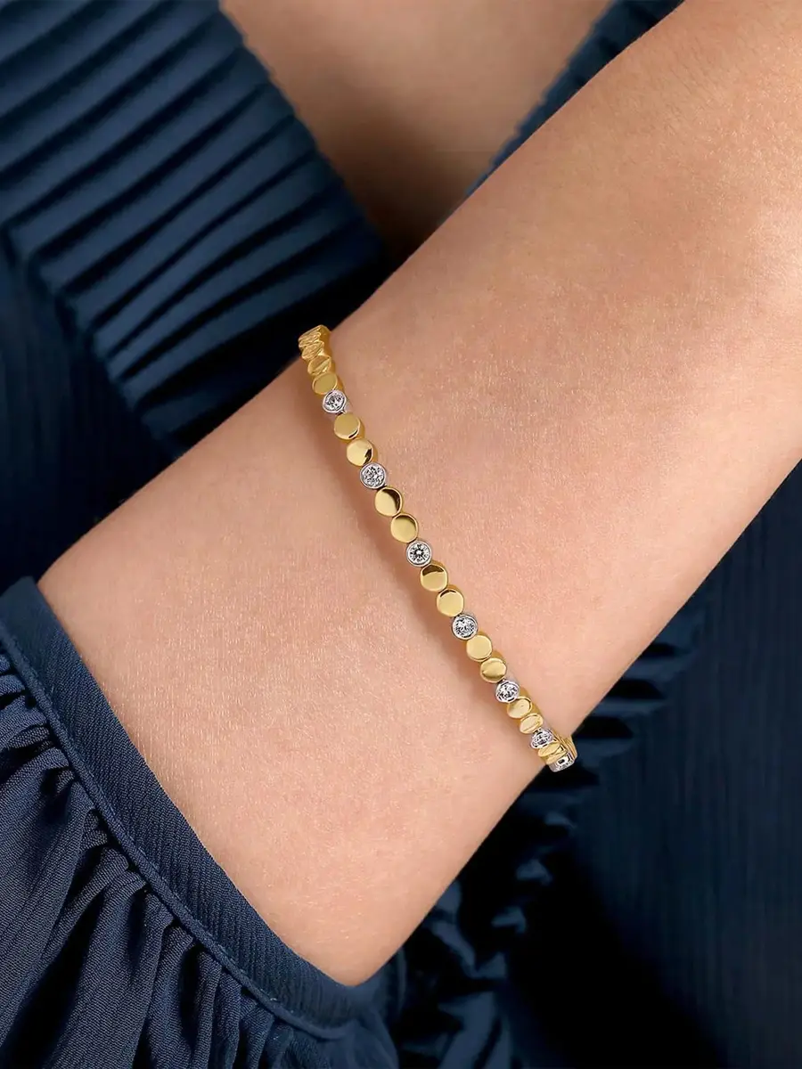Gabriel & Co Women's Two-Tone 14K Gold & 0.35 TCW Diamond Bangle | Thumbnail 2 Gabriel & Co Women's Two-Tone 14K Gold & 0.35 TCW Diamond Bangle | Thumbnail 2