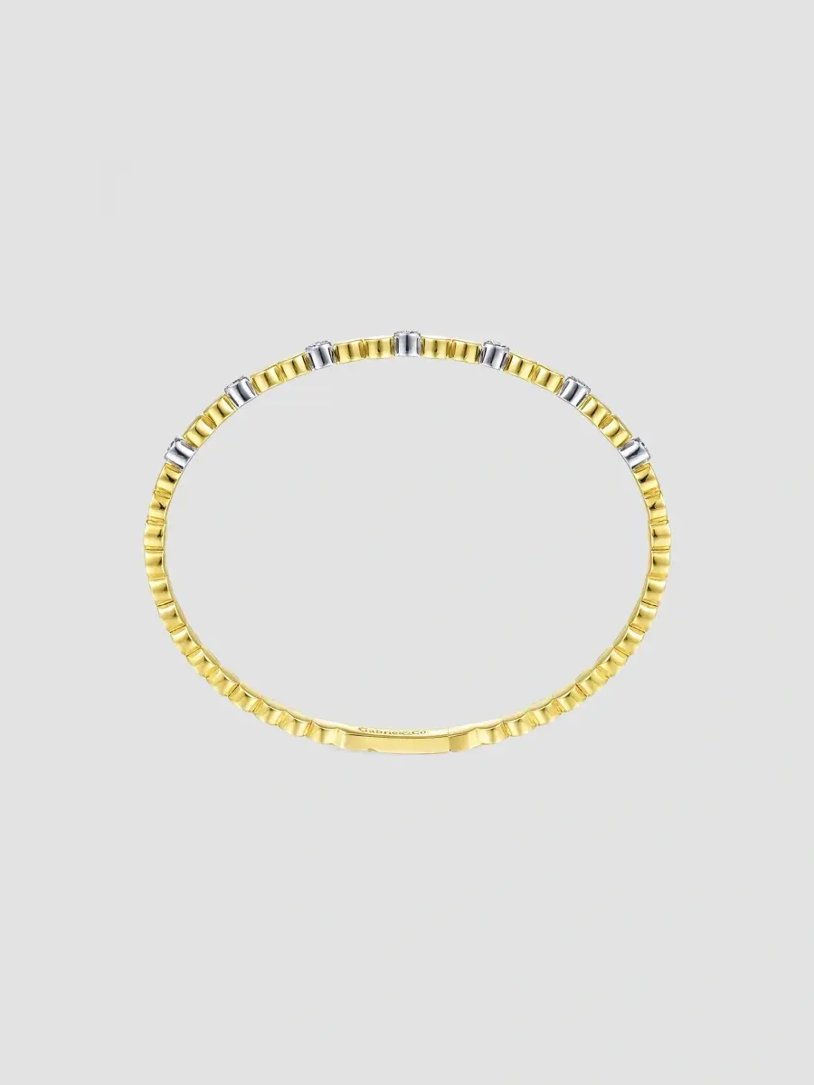 Gabriel & Co Women's Two-Tone 14K Gold & 0.35 TCW Diamond Bangle | Thumbnail 3 Gabriel & Co Women's Two-Tone 14K Gold & 0.35 TCW Diamond Bangle | Thumbnail 3