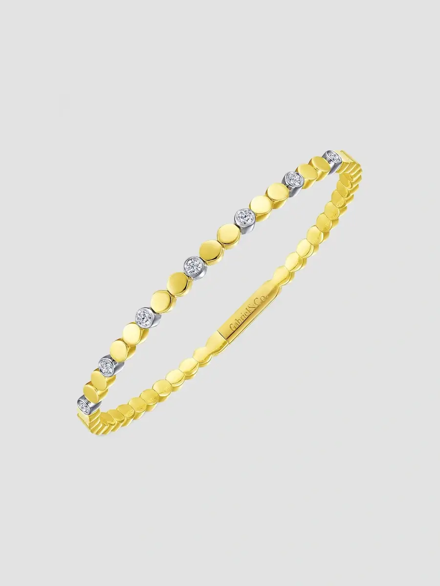 Gabriel & Co Women's Two-Tone 14K Gold & 0.35 TCW Diamond Bangle | Thumbnail 4 Gabriel & Co Women's Two-Tone 14K Gold & 0.35 TCW Diamond Bangle | Thumbnail 4