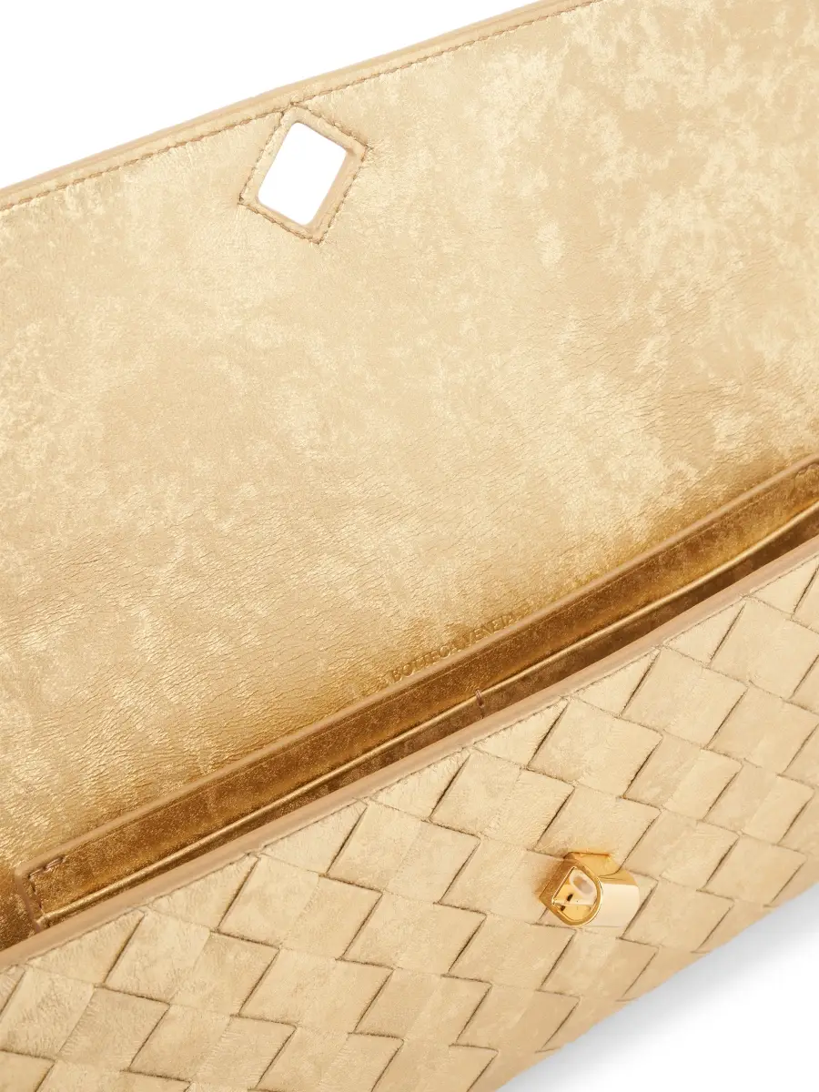 Bottega Veneta Women's Andiamo Intrecciato Metallic Satin Leather Top-Handle Clutch | Thumbnail 5 Bottega Veneta Women's Andiamo Intrecciato Metallic Satin Leather Top-Handle Clutch | Thumbnail 5