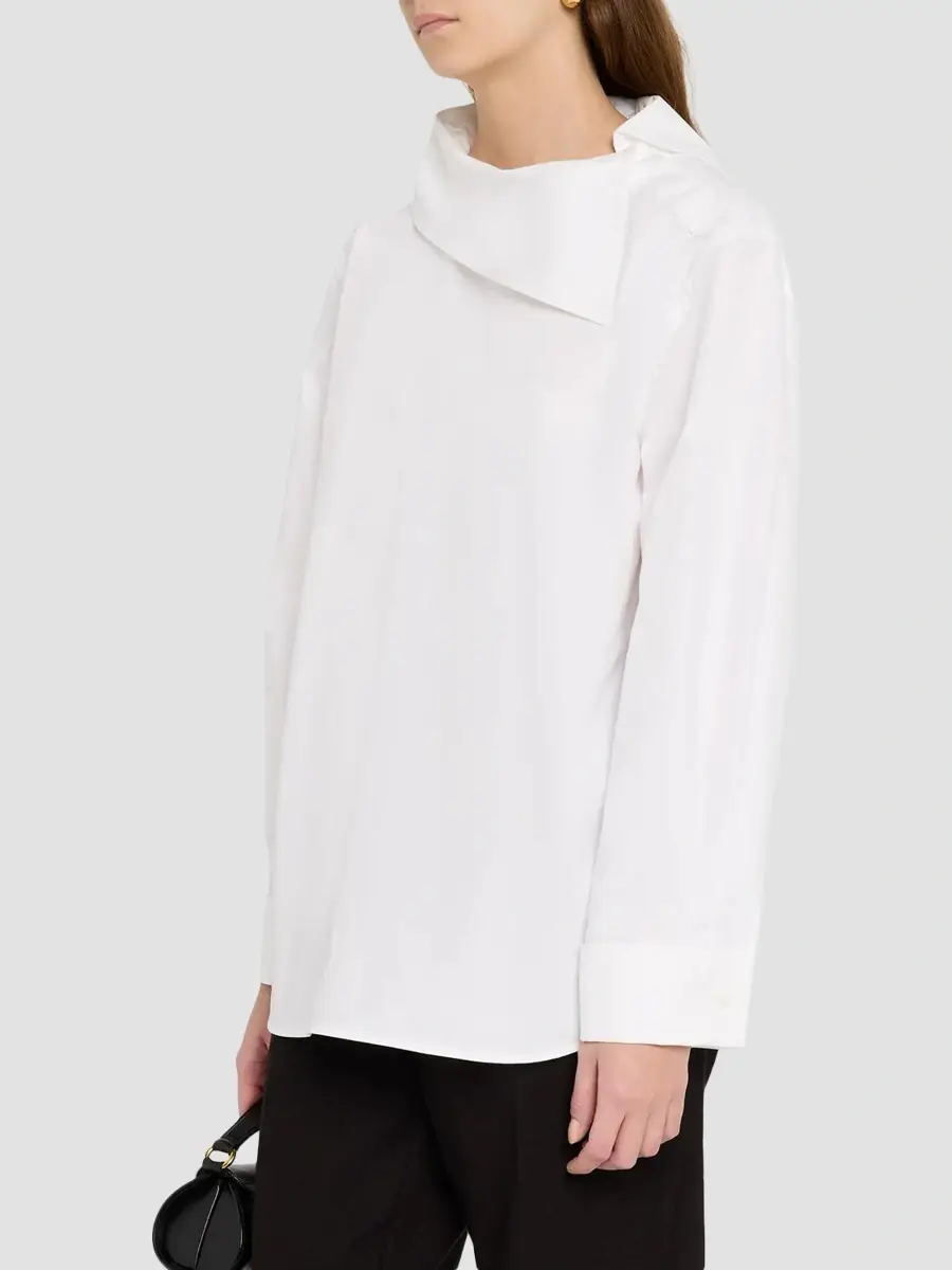 Bottega Veneta Women's Relaxed Compact Cotton Shirt | Thumbnail 4 Bottega Veneta Women's Relaxed Compact Cotton Shirt | Thumbnail 4