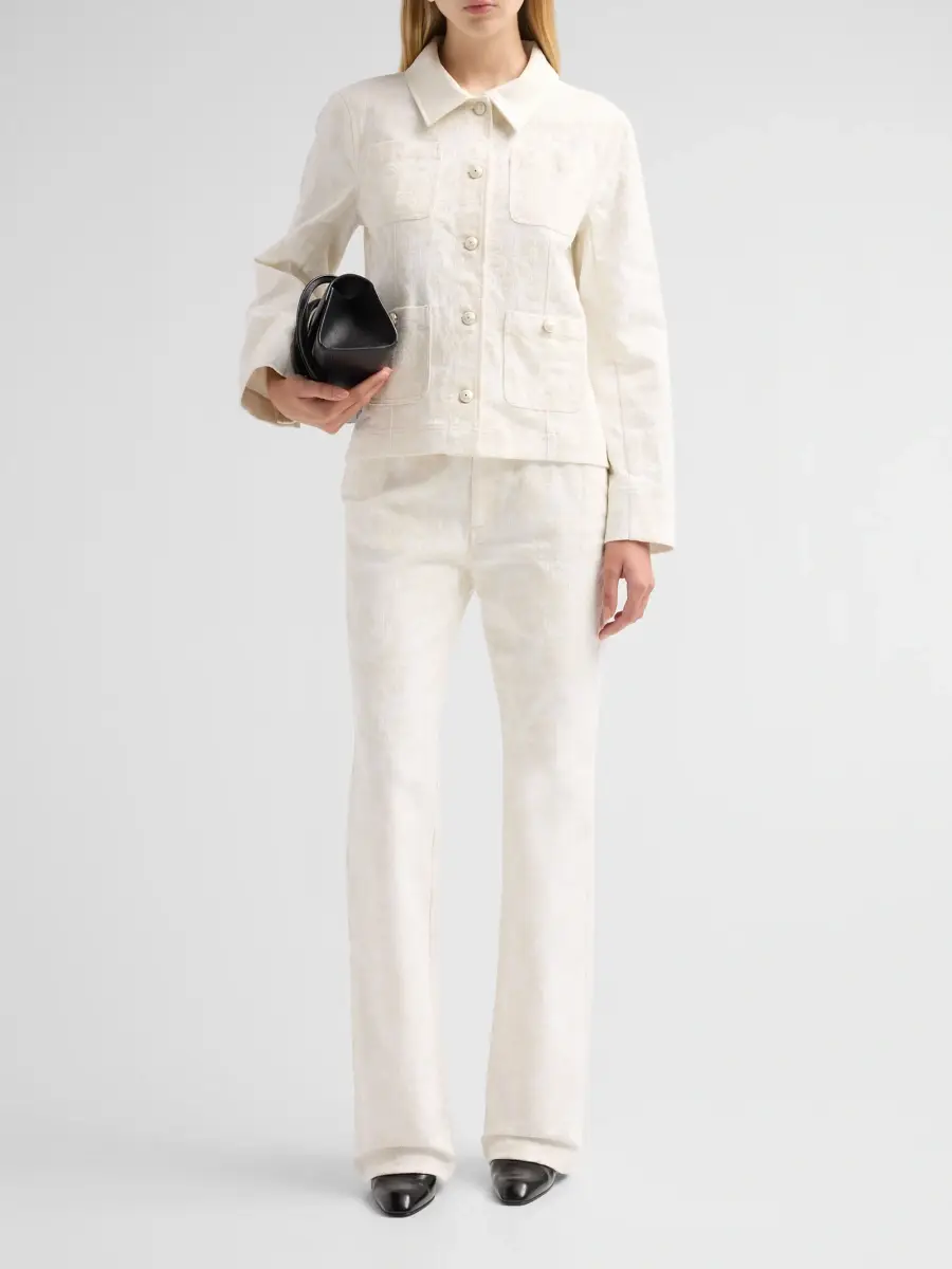 Cinq à Sept Women's Stevie Paisley Flocked High-Rise Boot-Cut Jeans | Thumbnail 2
