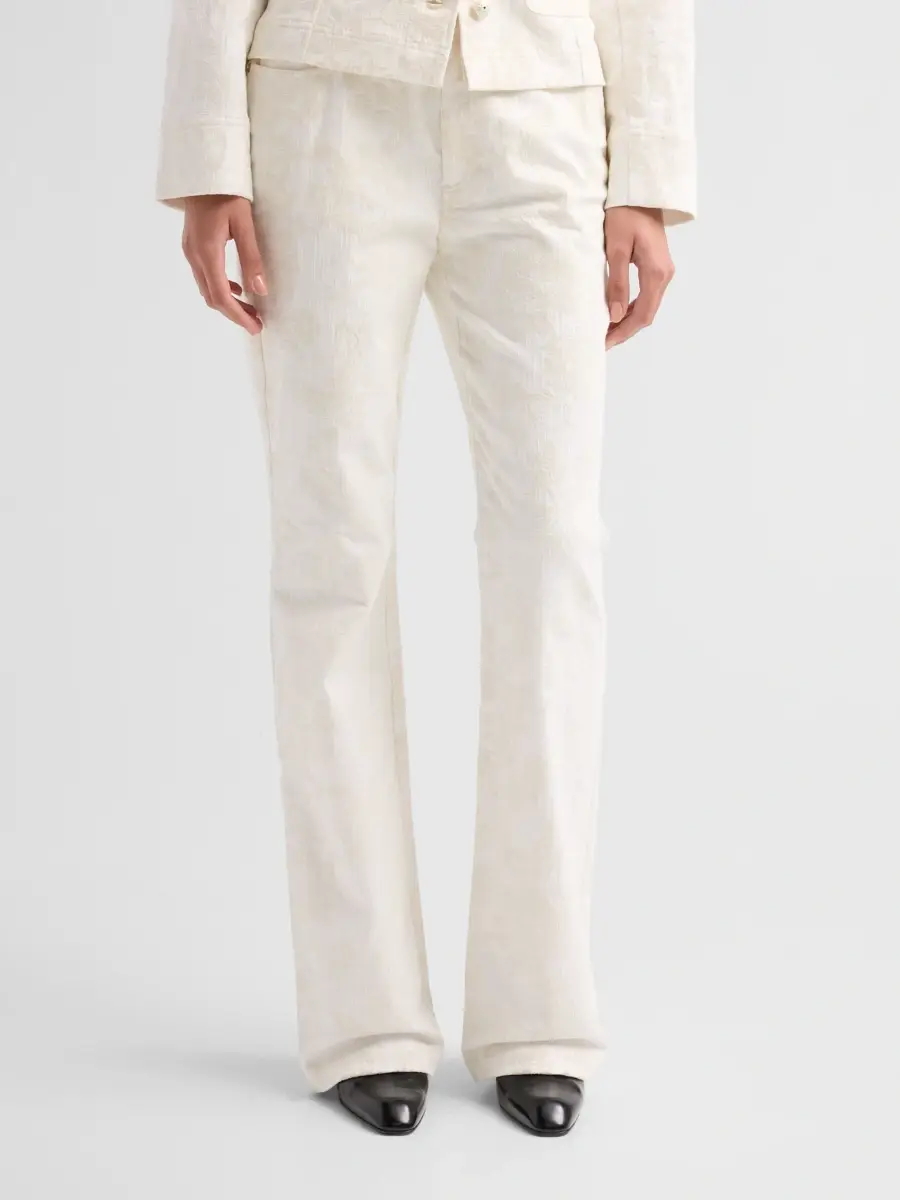Cinq à Sept Women's Stevie Paisley Flocked High-Rise Boot-Cut Jeans | Thumbnail 4