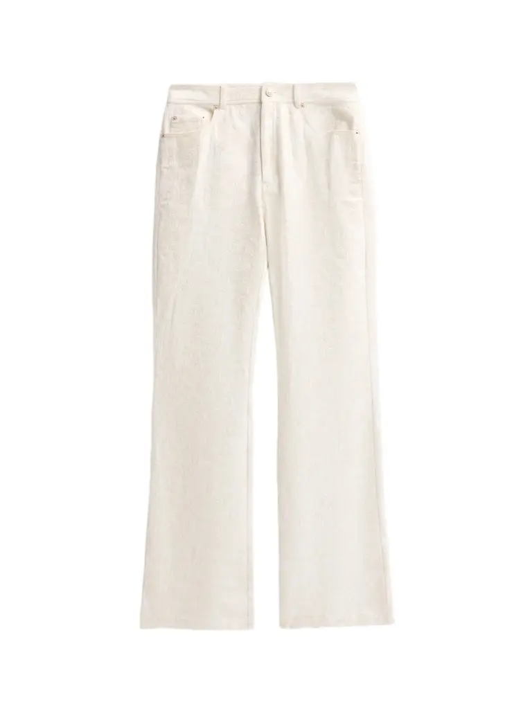 Women's Stevie Paisley Flocked High-Rise Boot-Cut Jeans