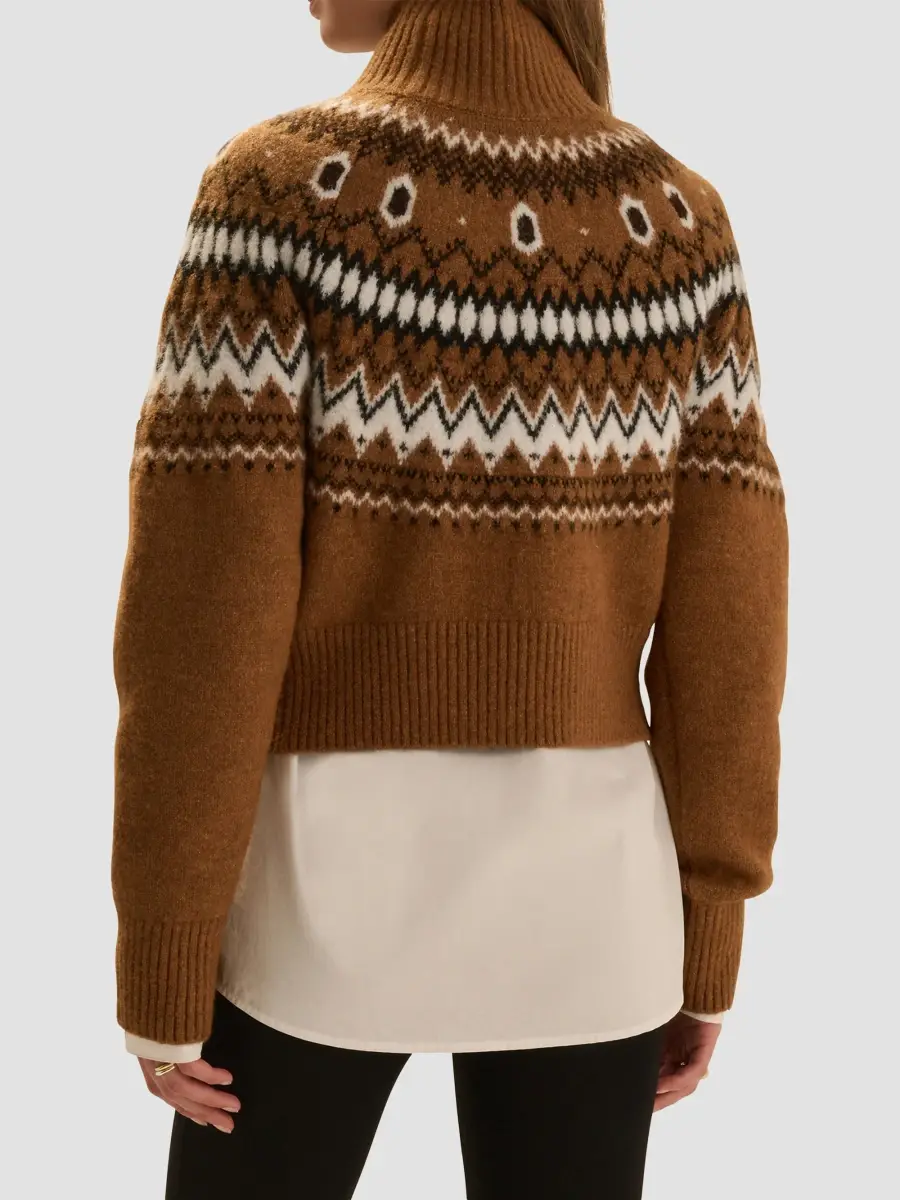 Favorite Daughter Women's Chalet Fair Isle-Inspired Turtleneck Sweater | Thumbnail 3 Favorite Daughter Women's Chalet Fair Isle-Inspired Turtleneck Sweater | Thumbnail 3