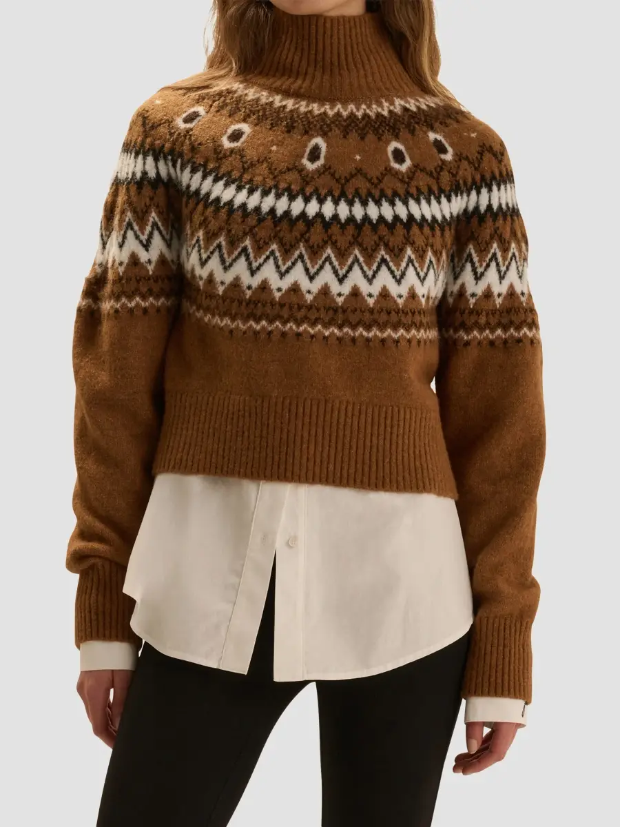 Favorite Daughter Women's Chalet Fair Isle-Inspired Turtleneck Sweater | Thumbnail 4 Favorite Daughter Women's Chalet Fair Isle-Inspired Turtleneck Sweater | Thumbnail 4