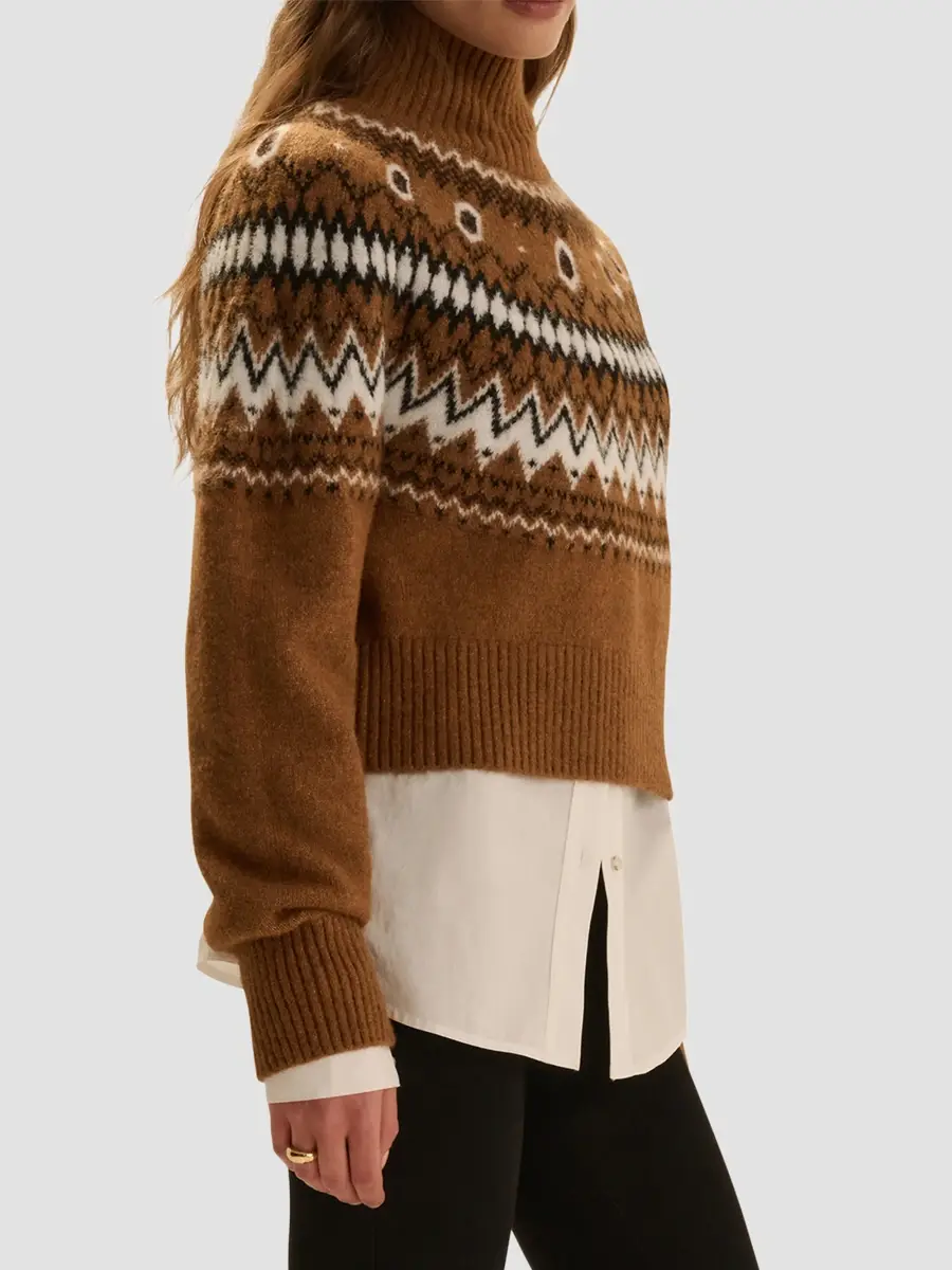 Favorite Daughter Women's Chalet Fair Isle-Inspired Turtleneck Sweater | Thumbnail 5 Favorite Daughter Women's Chalet Fair Isle-Inspired Turtleneck Sweater | Thumbnail 5
