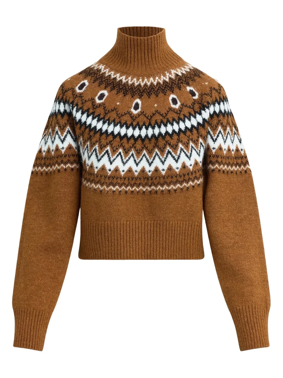 Women's Chalet Fair Isle-Inspired Turtleneck Sweater