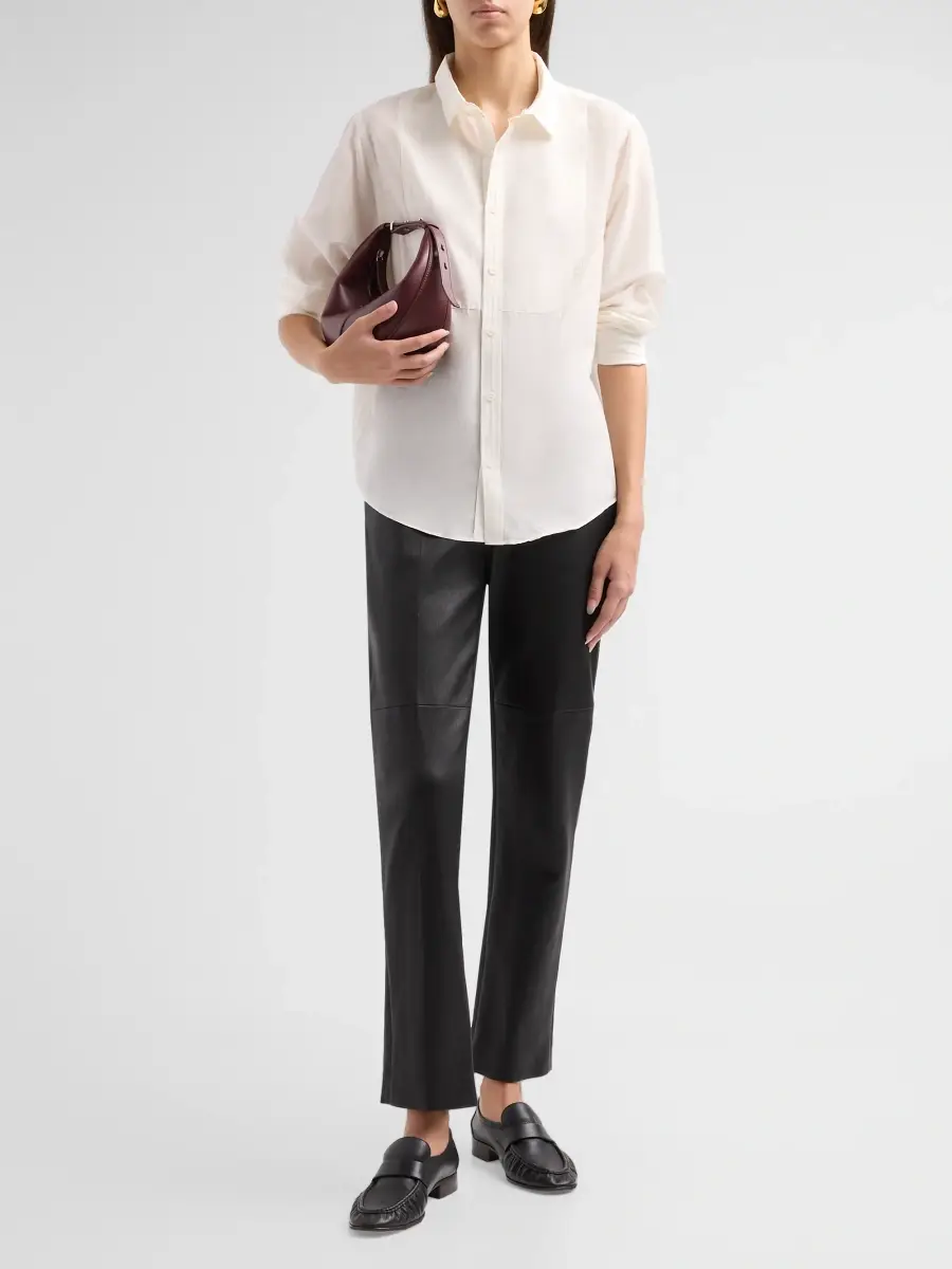 RE/DONE Women's Dillon Cotton-Silk-Blend Voile Shirt | Thumbnail 2