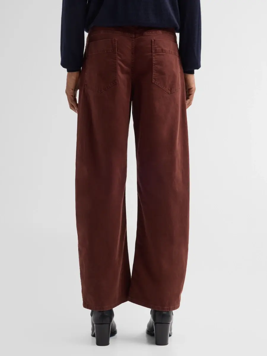 Nili Lotan Women's Tribeca Cotton Mid-Rise Barrel Pants | Thumbnail 3 Nili Lotan Women's Tribeca Cotton Mid-Rise Barrel Pants | Thumbnail 3