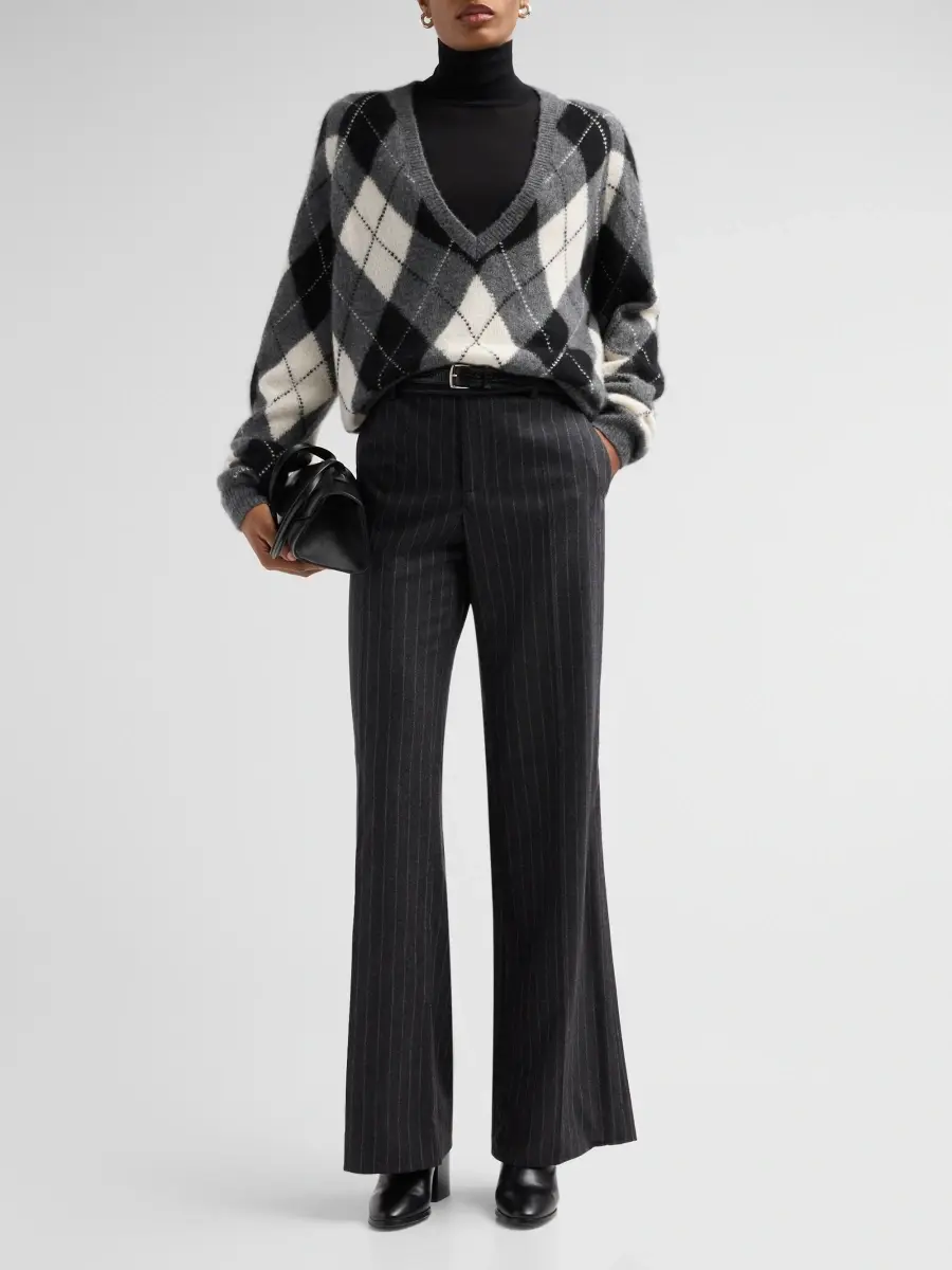 Nili Lotan Women's Bethany Pinstripe Wool Pants | Thumbnail 2 Nili Lotan Women's Bethany Pinstripe Wool Pants | Thumbnail 2