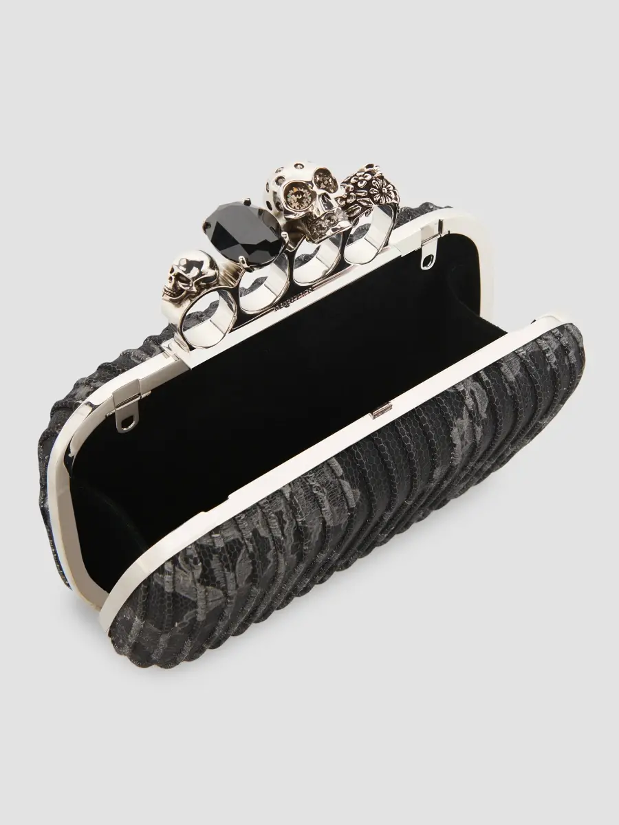 Alexander McQueen Women's Embroidered Leather Skull Clutch | Thumbnail 4