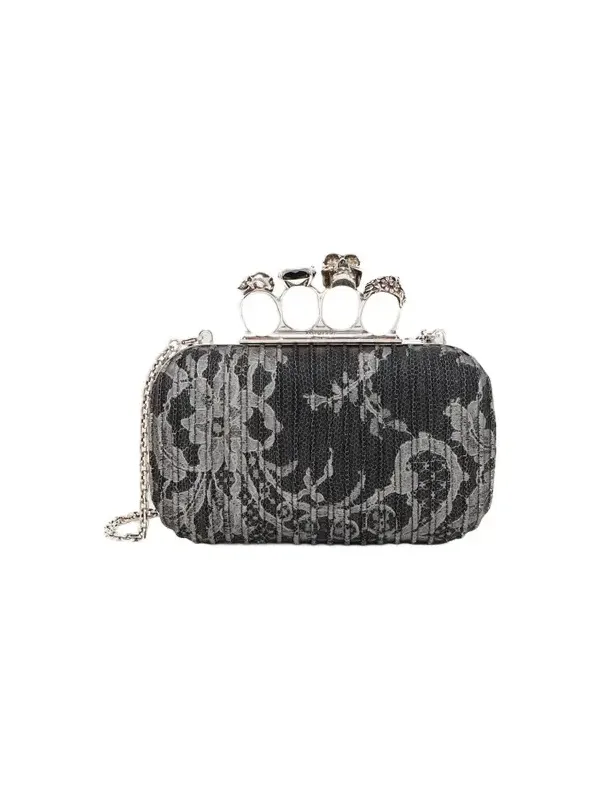 Women's Embroidered Leather Skull Clutch Women's Embroidered Leather Skull Clutch