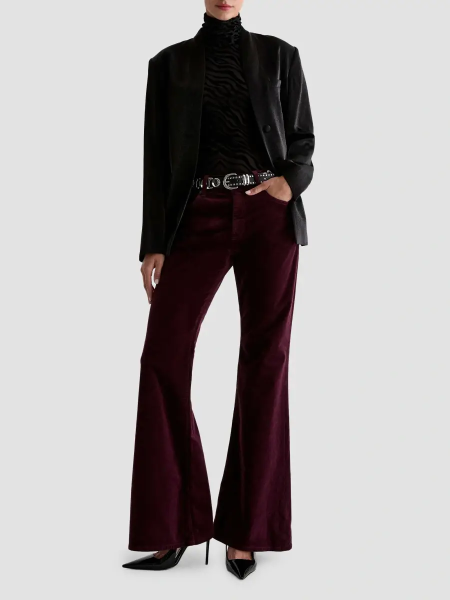 AG Jeans Women's Chels Flocked Velvet Turtleneck Top | Thumbnail 2 AG Jeans Women's Chels Flocked Velvet Turtleneck Top | Thumbnail 2