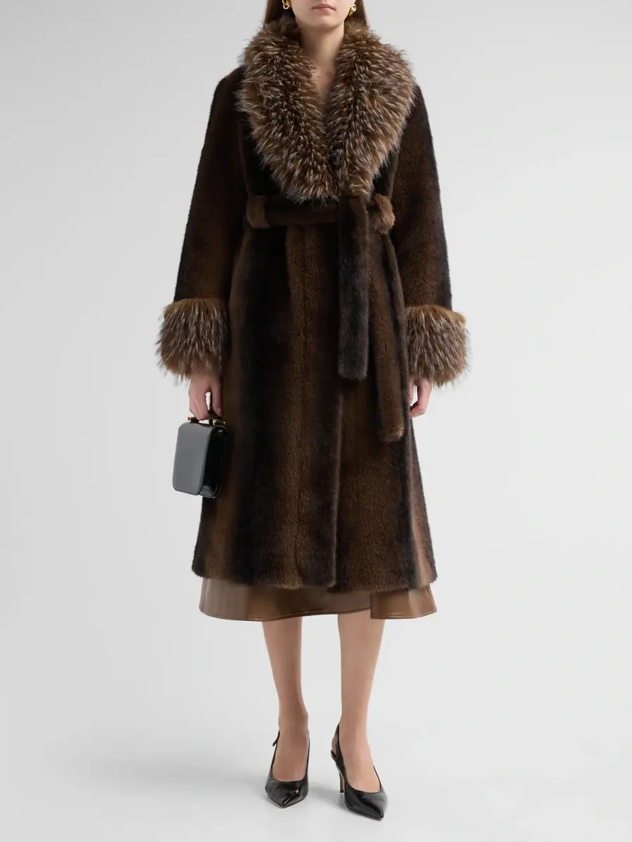 Elie Tahari Women's The Speckled Jones Faux-Fur Coat | Thumbnail 2 Elie Tahari Women's The Speckled Jones Faux-Fur Coat | Thumbnail 2