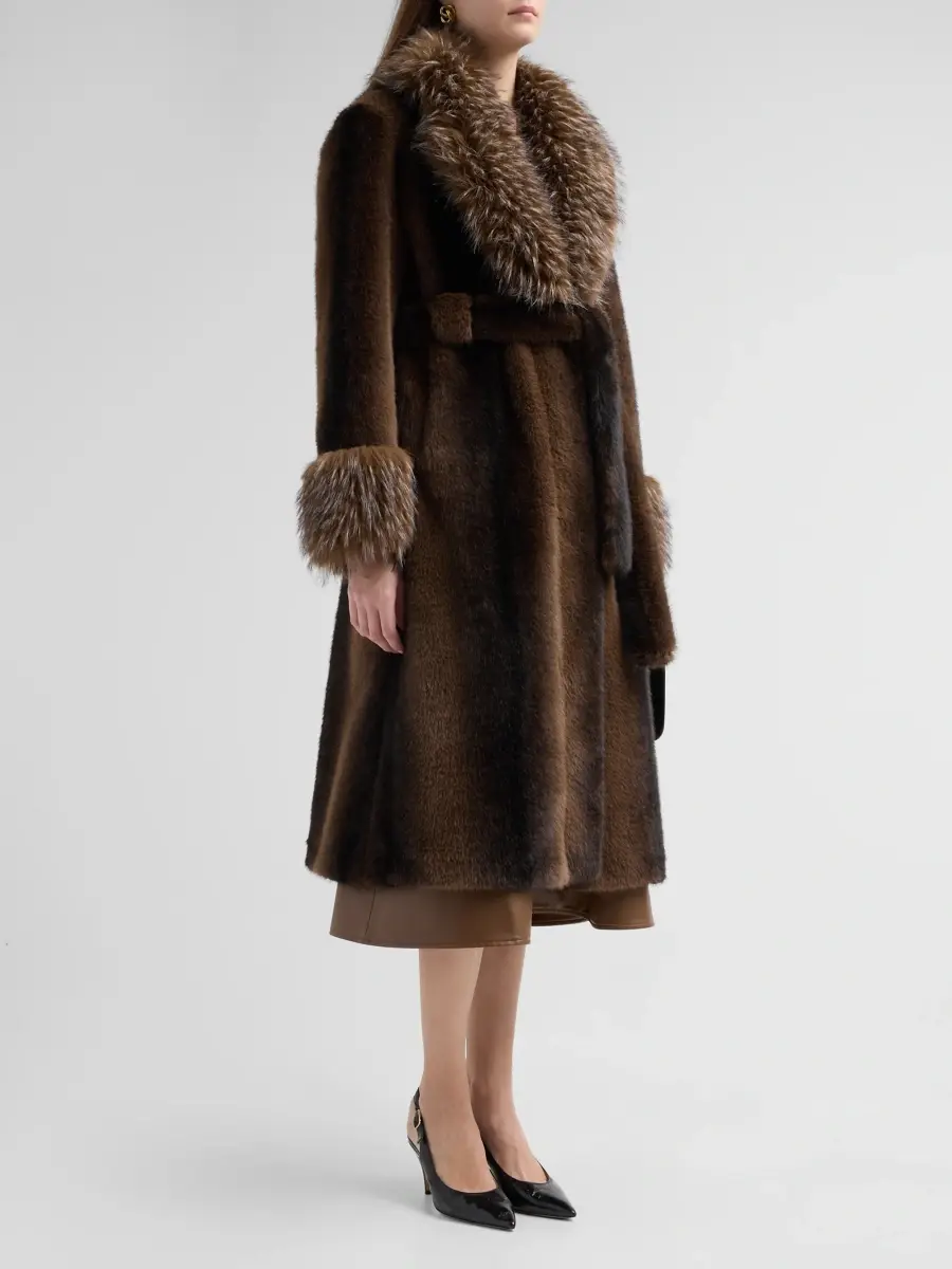 Elie Tahari Women's The Speckled Jones Faux-Fur Coat | Thumbnail 4 Elie Tahari Women's The Speckled Jones Faux-Fur Coat | Thumbnail 4