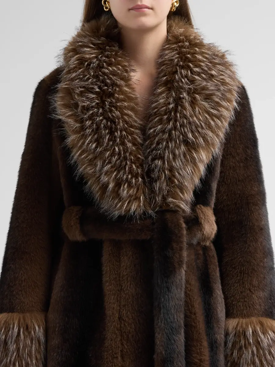 Elie Tahari Women's The Speckled Jones Faux-Fur Coat | Thumbnail 5 Elie Tahari Women's The Speckled Jones Faux-Fur Coat | Thumbnail 5