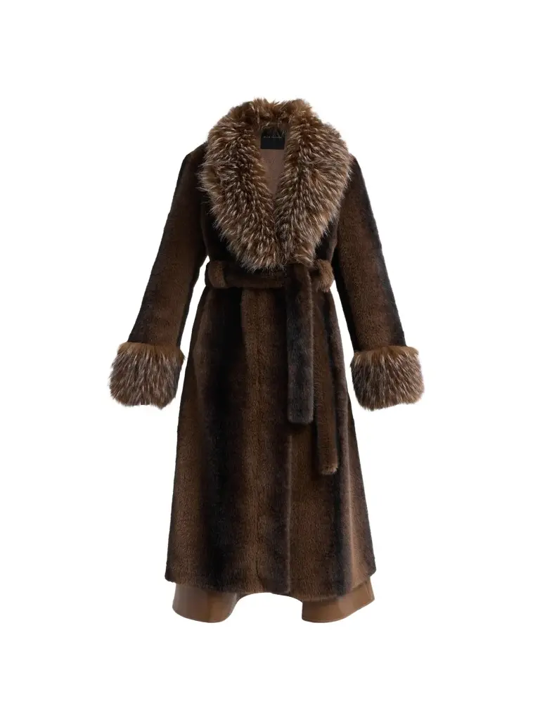 Elie Tahari Women's The Speckled Jones Faux-Fur Coat