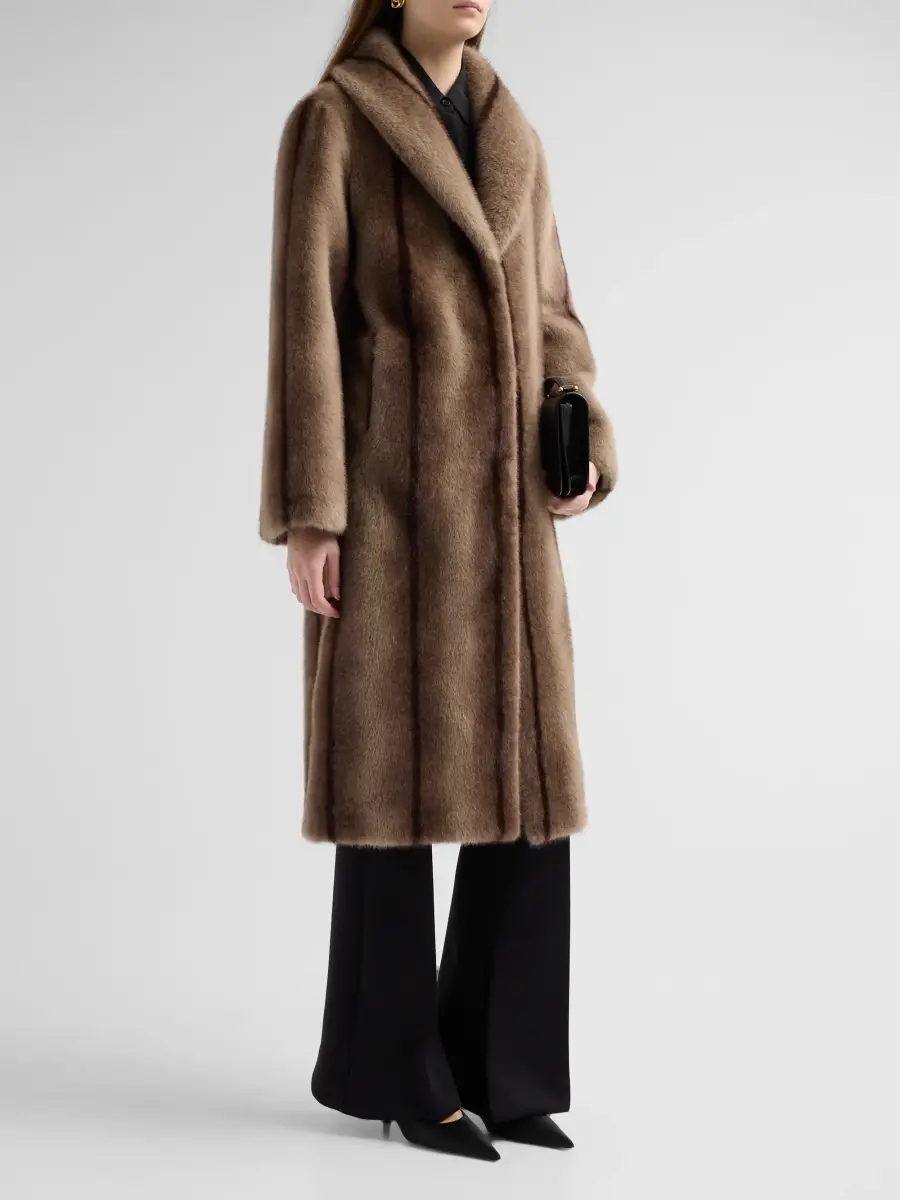 Elie Tahari Women's The Hila Faux-Fur Coat | Thumbnail 4 Elie Tahari Women's The Hila Faux-Fur Coat | Thumbnail 4