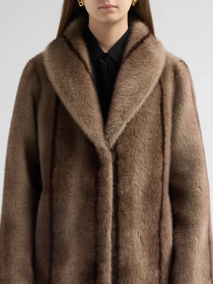 Elie Tahari Women's The Hila Faux-Fur Coat | Thumbnail 5 Elie Tahari Women's The Hila Faux-Fur Coat | Thumbnail 5