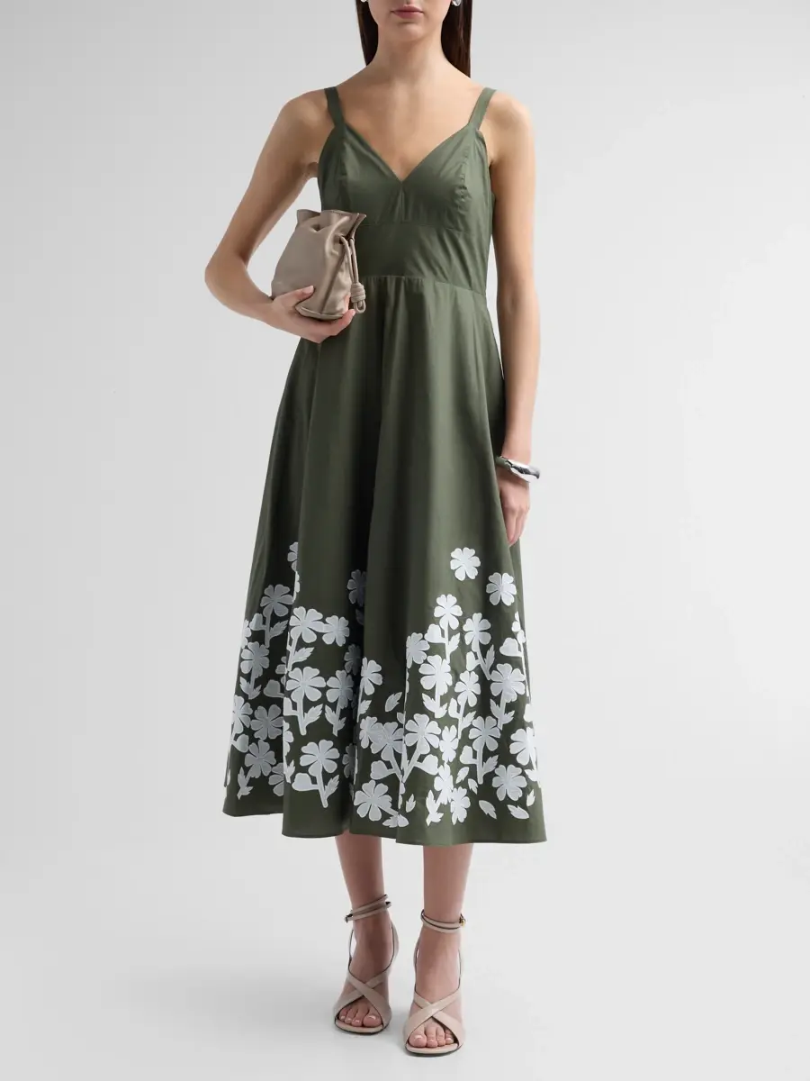 Elie Tahari Women's Victoria Embroidered Midi Dress | Thumbnail 2 Elie Tahari Women's Victoria Embroidered Midi Dress | Thumbnail 2