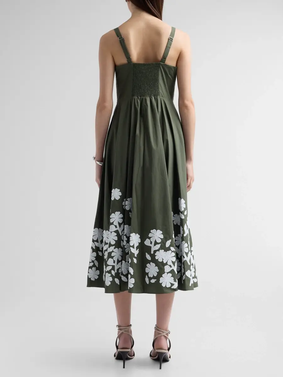 Elie Tahari Women's Victoria Embroidered Midi Dress | Thumbnail 3 Elie Tahari Women's Victoria Embroidered Midi Dress | Thumbnail 3