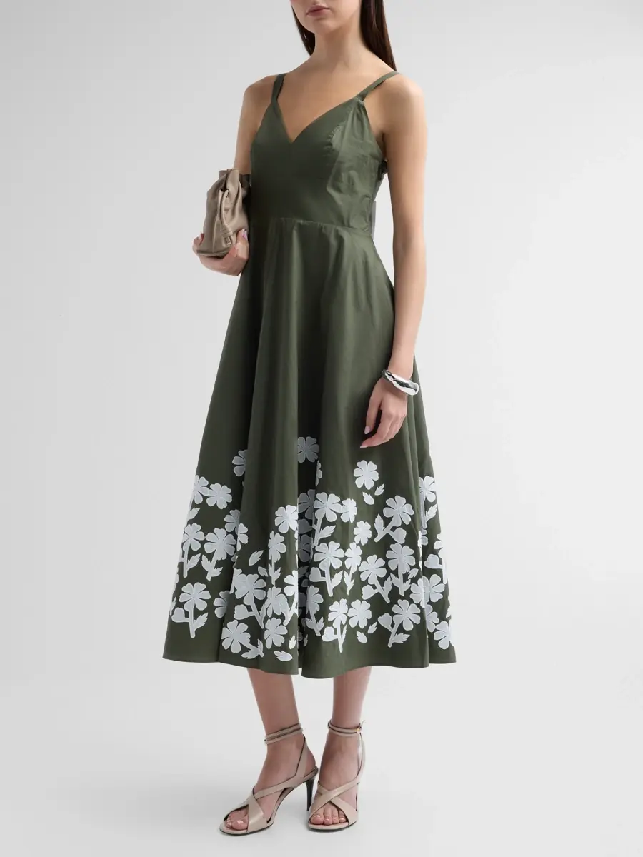 Elie Tahari Women's Victoria Embroidered Midi Dress | Thumbnail 4 Elie Tahari Women's Victoria Embroidered Midi Dress | Thumbnail 4
