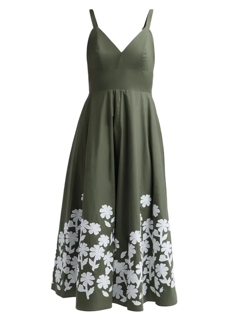 Elie Tahari Women's Victoria Embroidered Midi Dress