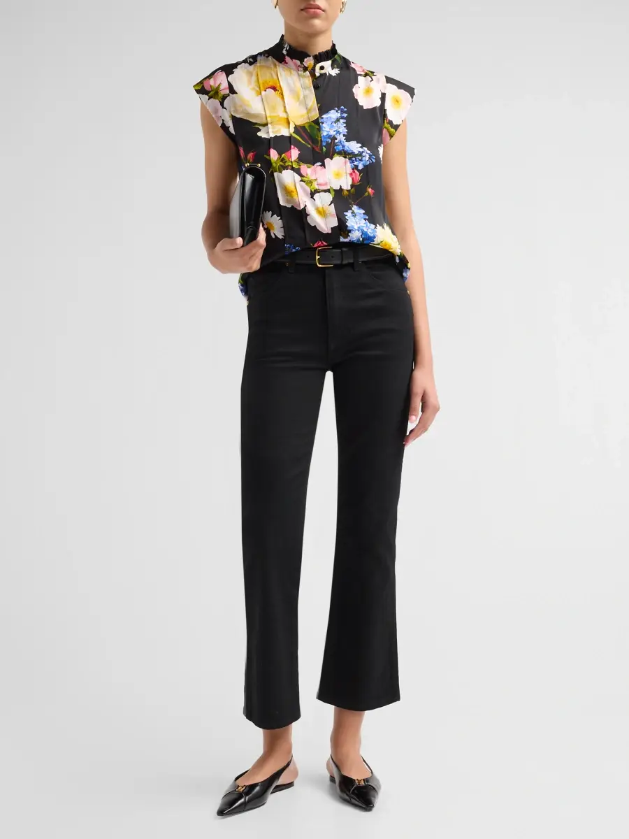 Elie Tahari Women's The Chloe Moon Flower Silk-Blend Blouse | Thumbnail 2 Elie Tahari Women's The Chloe Moon Flower Silk-Blend Blouse | Thumbnail 2