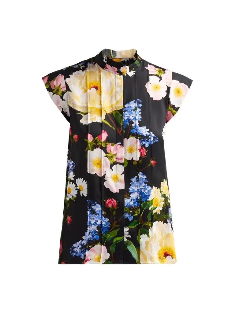 Elie Tahari Women's The Chloe Moon Flower Silk-Blend Blouse