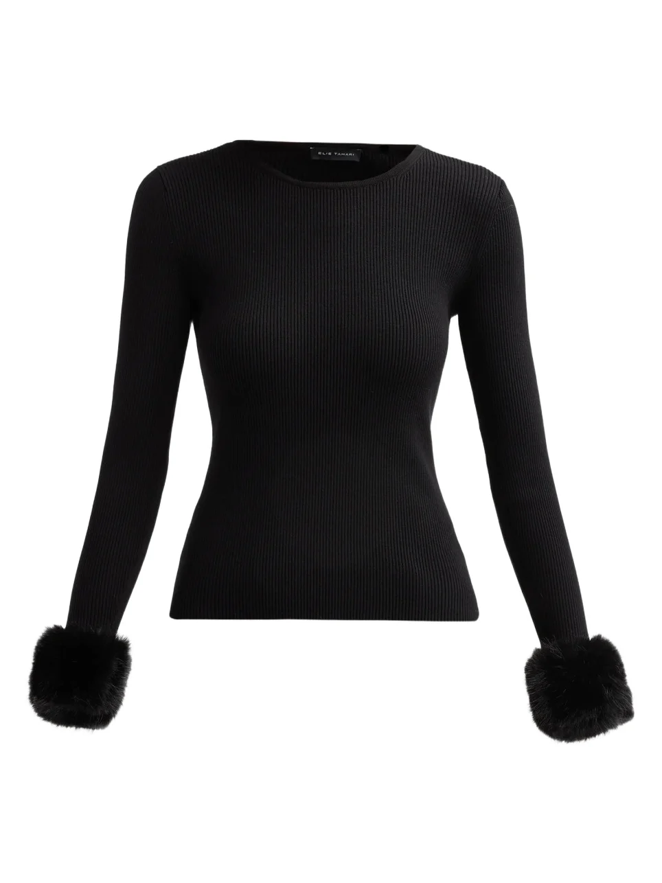 Elie Tahari Women's The Savannah Faux Fur-Cuff Sweater