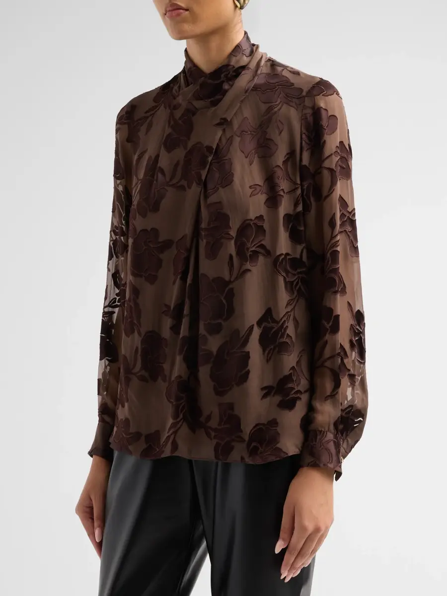 Elie Tahari Women's Tiffany Semi-Sheer Blouse | Thumbnail 4 Elie Tahari Women's Tiffany Semi-Sheer Blouse | Thumbnail 4