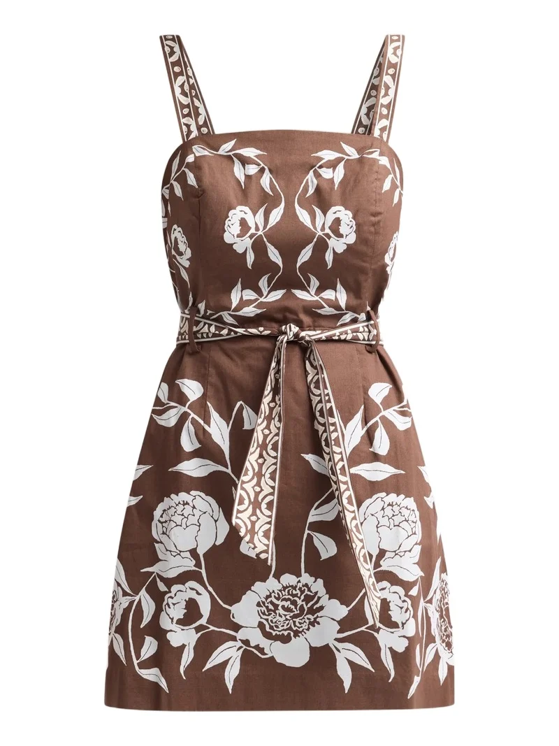Women's Muireann Floral Stretch-Cotton Tie-Waist Mini Dress Women's Muireann Floral Stretch-Cotton Tie-Waist Mini Dress