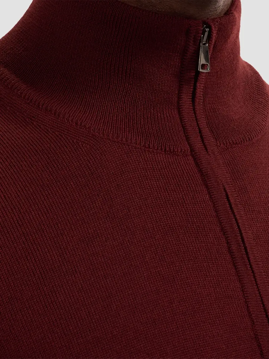Bugatchi Men's Fred Quarter-Zip Merino Wool Sweater | Thumbnail 4 Bugatchi Men's Fred Quarter-Zip Merino Wool Sweater | Thumbnail 4
