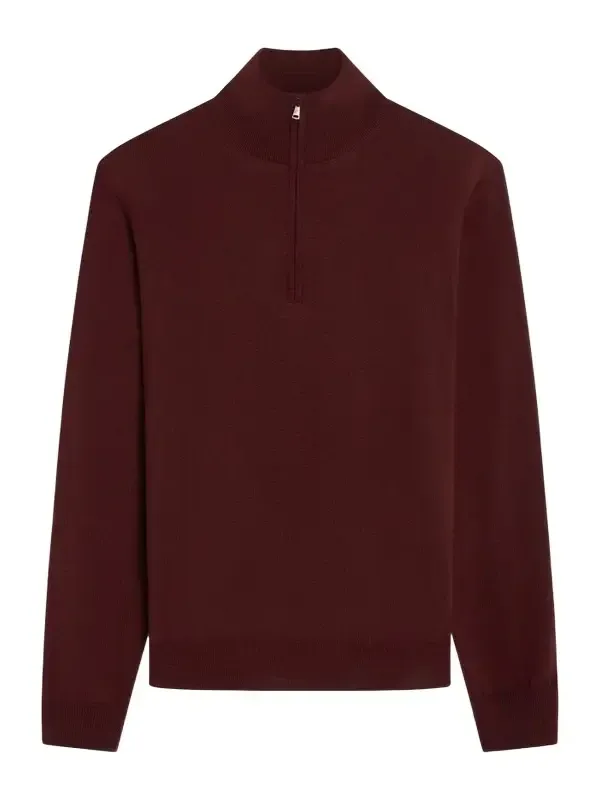 Bugatchi Men's Fred Quarter-Zip Merino Wool Sweater