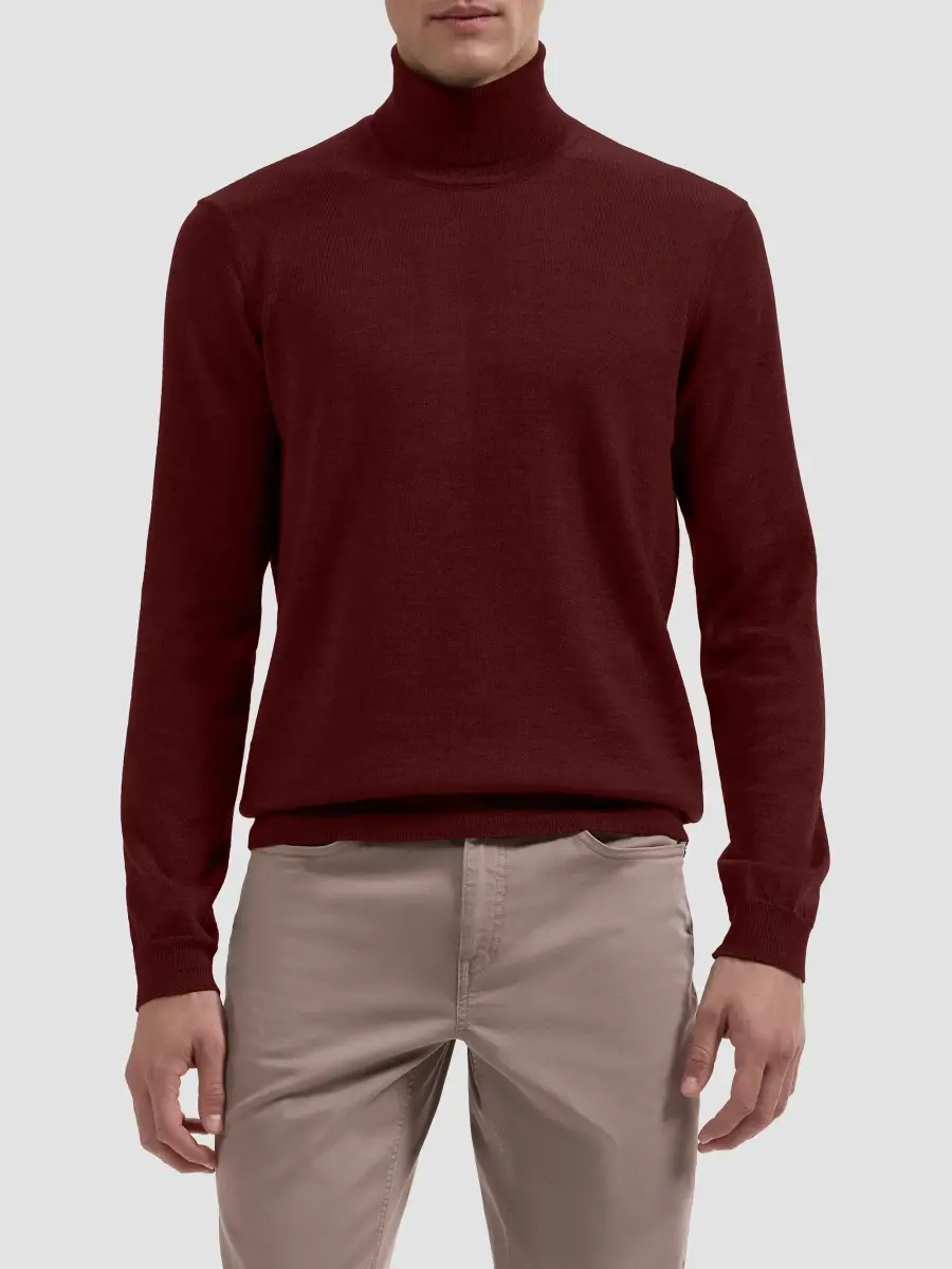 Bugatchi Men's George Merino Wool Turtleneck Sweater | Thumbnail 4 Bugatchi Men's George Merino Wool Turtleneck Sweater | Thumbnail 4