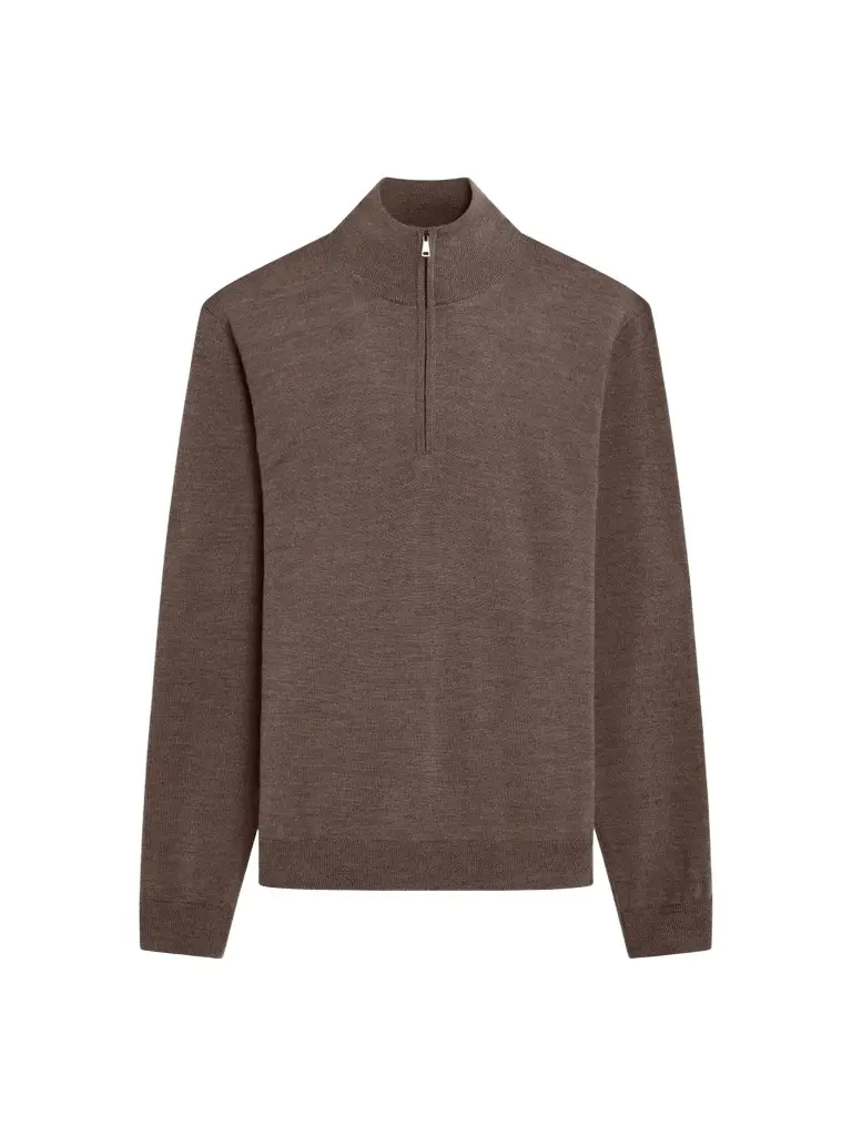 Bugatchi Men's Fred Quarter-Zip Merino Wool Sweater
